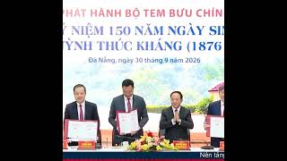 Tin trong nước - Phát hành bộ tem đặc biệt kỷ niệm 150 năm Ngày sinh cụ Huỳnh Thúc Kháng