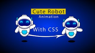 Cute Robot Animation | Waving Hands and Shadow | Cute Robot Illustration CSS Animation
