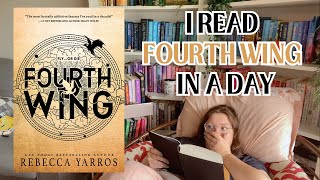 READING FOURTH WING IN ONE DAY 🐉✨ (cozy read with me) [spoiler-free] & cozy music 🎶