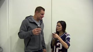 Rob Gronkowski chugs beers with Katie Nolan