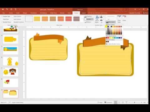 การสร้างรูปทรงกรอบข้อความและริบบอนด้วย Power point