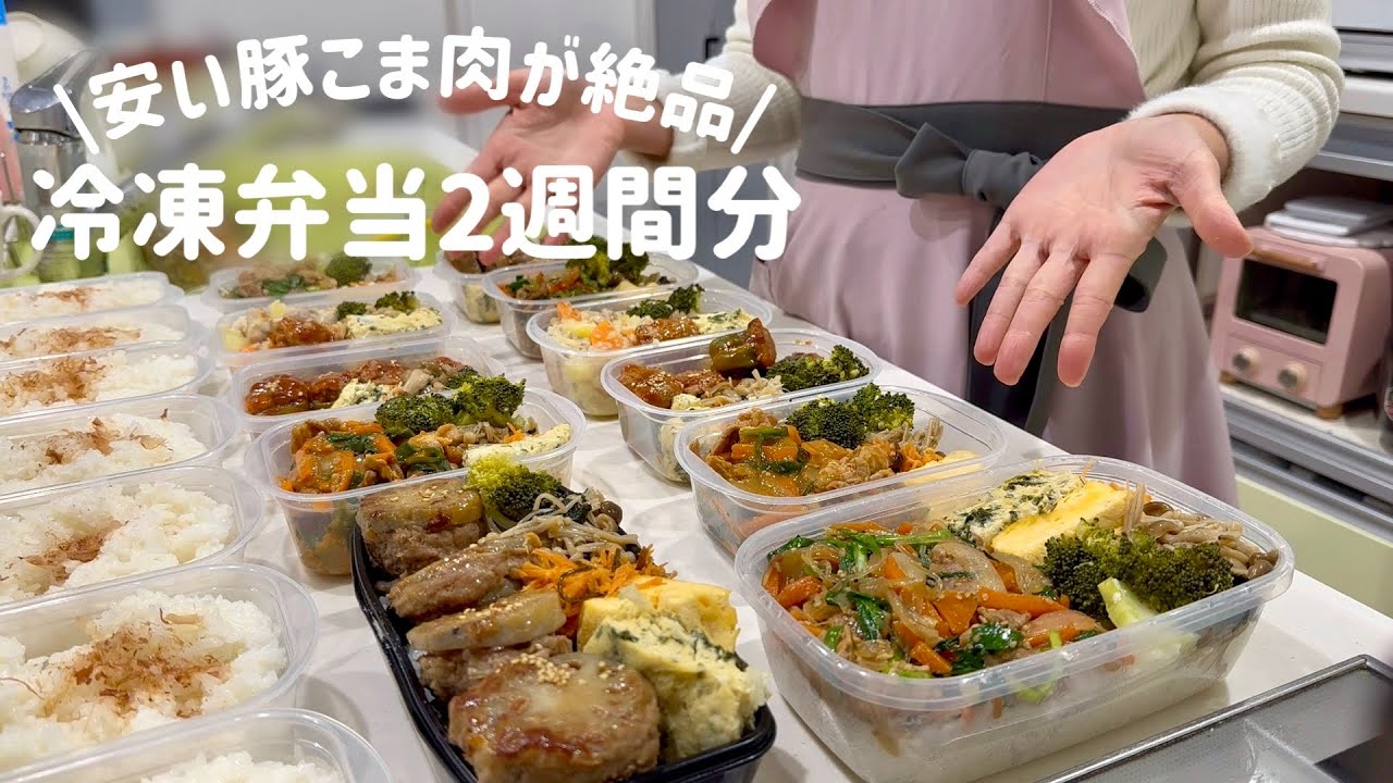 【1児の母が作る冷凍弁当10食＋α】節約には欠かせない豚こま肉がご馳走に！手間抜きで絶品な栄養満点弁当|コスパ＆タイパ良し|同じ材料で主菜5種類|1日頑張って平日2週間ラクする|地味弁【豚肉】
