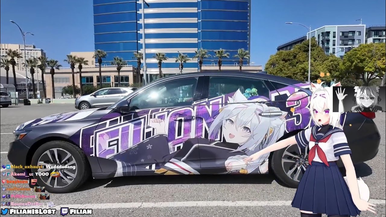 Filian is on a custom car! (Featuring @LaynaLazar and Swiika