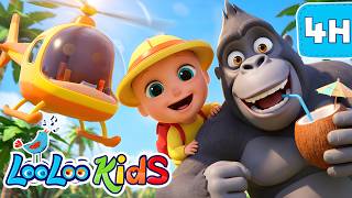Down In The Jungle 🐊 | Educational Songs Compilation and MORE | LooLoo Kids | Toddler Videos