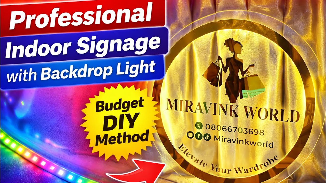 Professional Indoor Signage with Backdrop Light | Budget DIY Method 