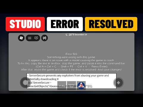 Fix Roblox Studio Malicious Script Error Code Bug