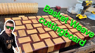 How to make basket Weave end grain butcher block, cutting board. #diy #woodworking #howto