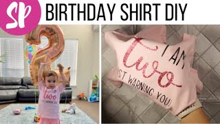 GLITTER VINYL BIRTHDAY GIRL SHIRT WITH SILHOUETTE CAMEO |