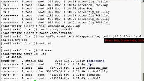 Backup and Recovery of OCR Demo Part -2 - Oracle 10g RAC