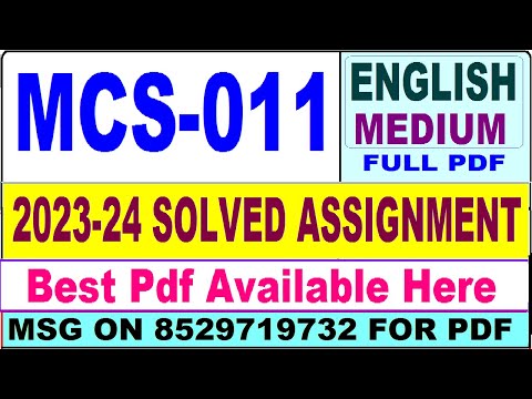 MCS 011 solved