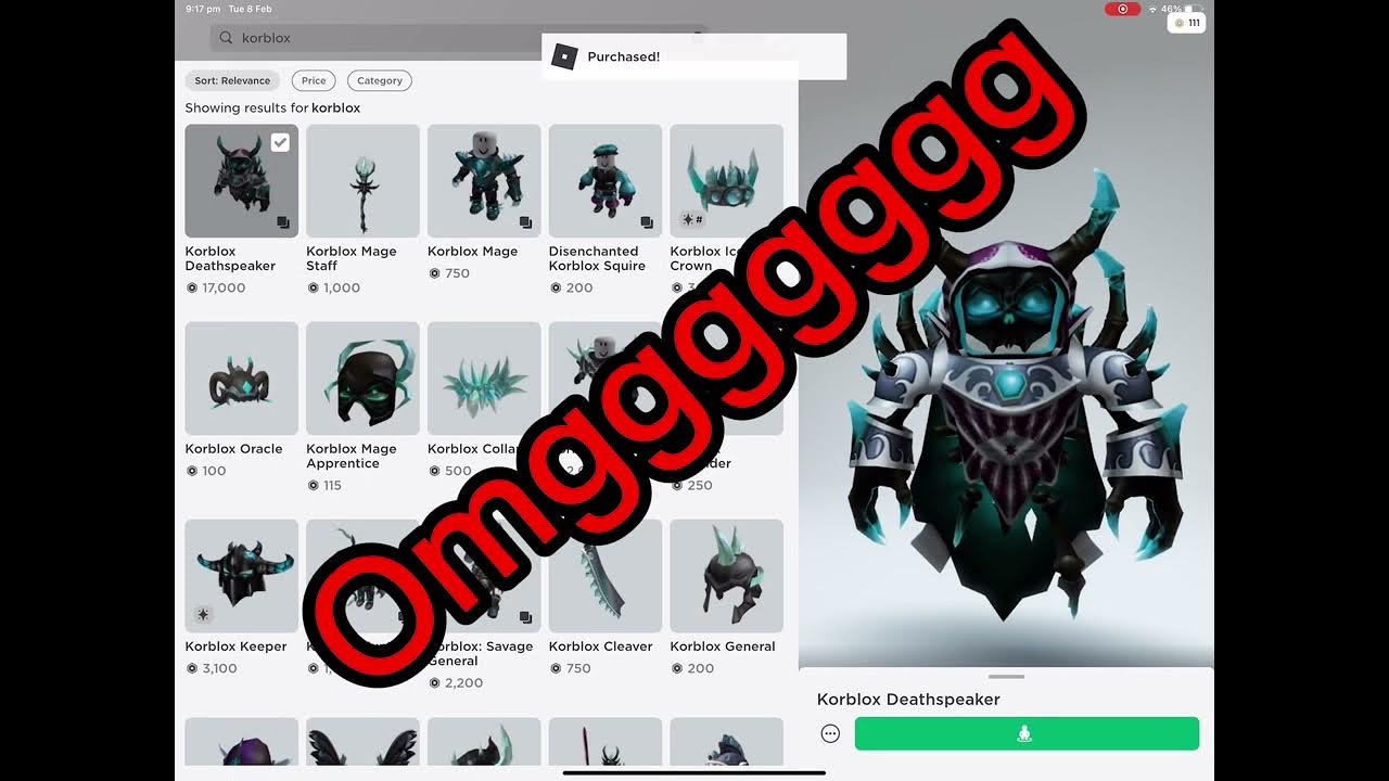 Buying korblox deathspeaker YouTube