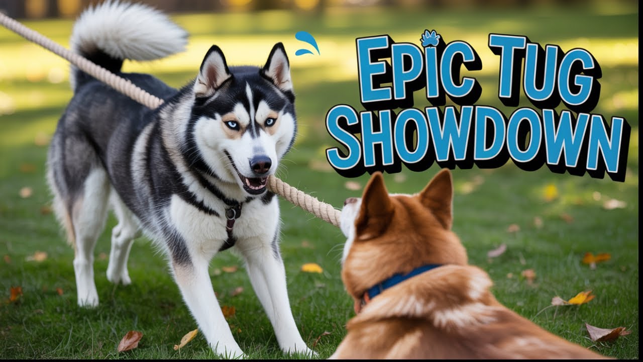 Does this cute husky play a mean game of tug?