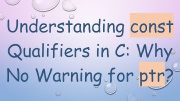 Understanding const Qualifiers in C: Why No Warning for ptr?
