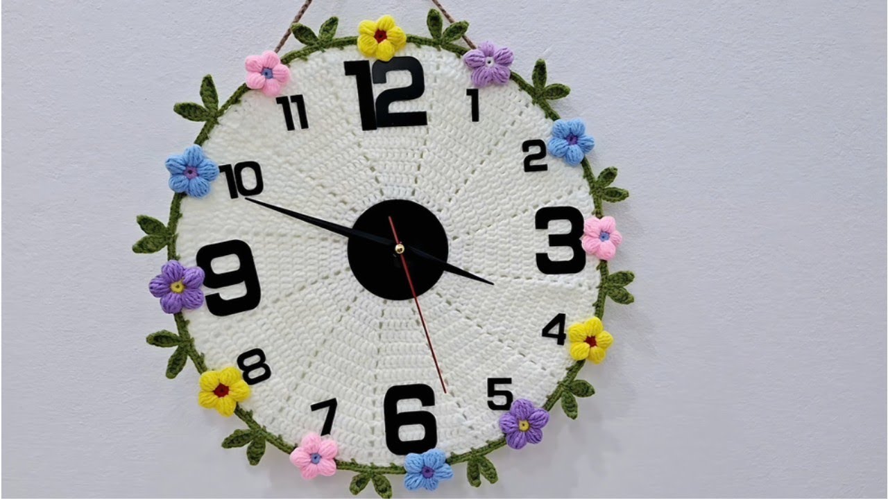 How to Crochet a Floral Wall Clock 🕒 | Easy & Beautiful DIY Tutorial