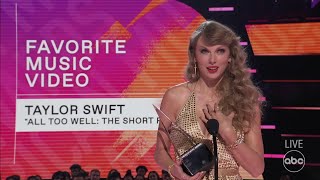 Taylor Swift Accepts the 2022 AMA for Favorite Music Video - The American Music Awards