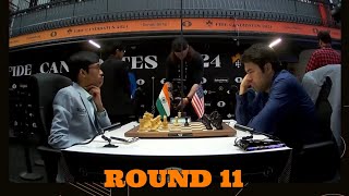 Praggnanandhaa R. vs. Hikaru Nakamura●FIDE CANDIDATES 2024●RD 11 #hikarunakamura #praggnanandhaa