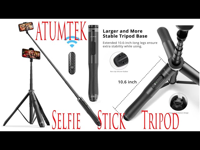 ATUMTEK Selfie Stick Tripod 51 Wireless Bluetooth Remote 