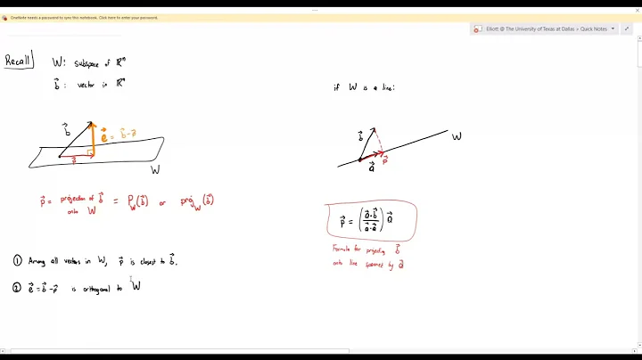 MATH 2418 Week 11 Review: Least Squares and Continuation of Projections