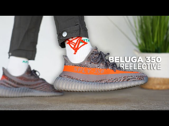 Adidas YEEZY 350 V2 BELUGA REFLECTIVE Review & On Feet - YouTube