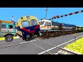 Full speed train hits the memu train  diamond railroad crossing  train simulator 2022