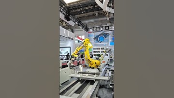 🤖 Automated robotic arm swiftly handles materials with flawless accuracy. #Robotics #cncmachine