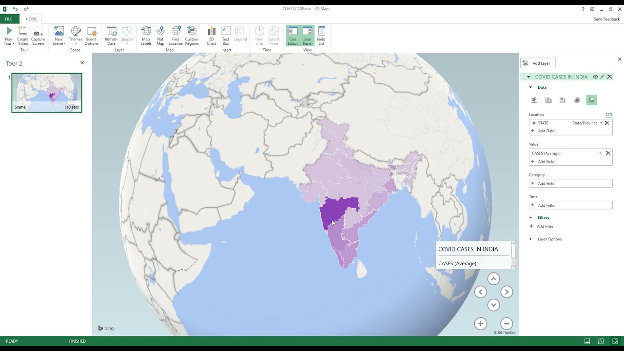 3DMAPS IN EXCEL .Explore like Google Earth and Map.