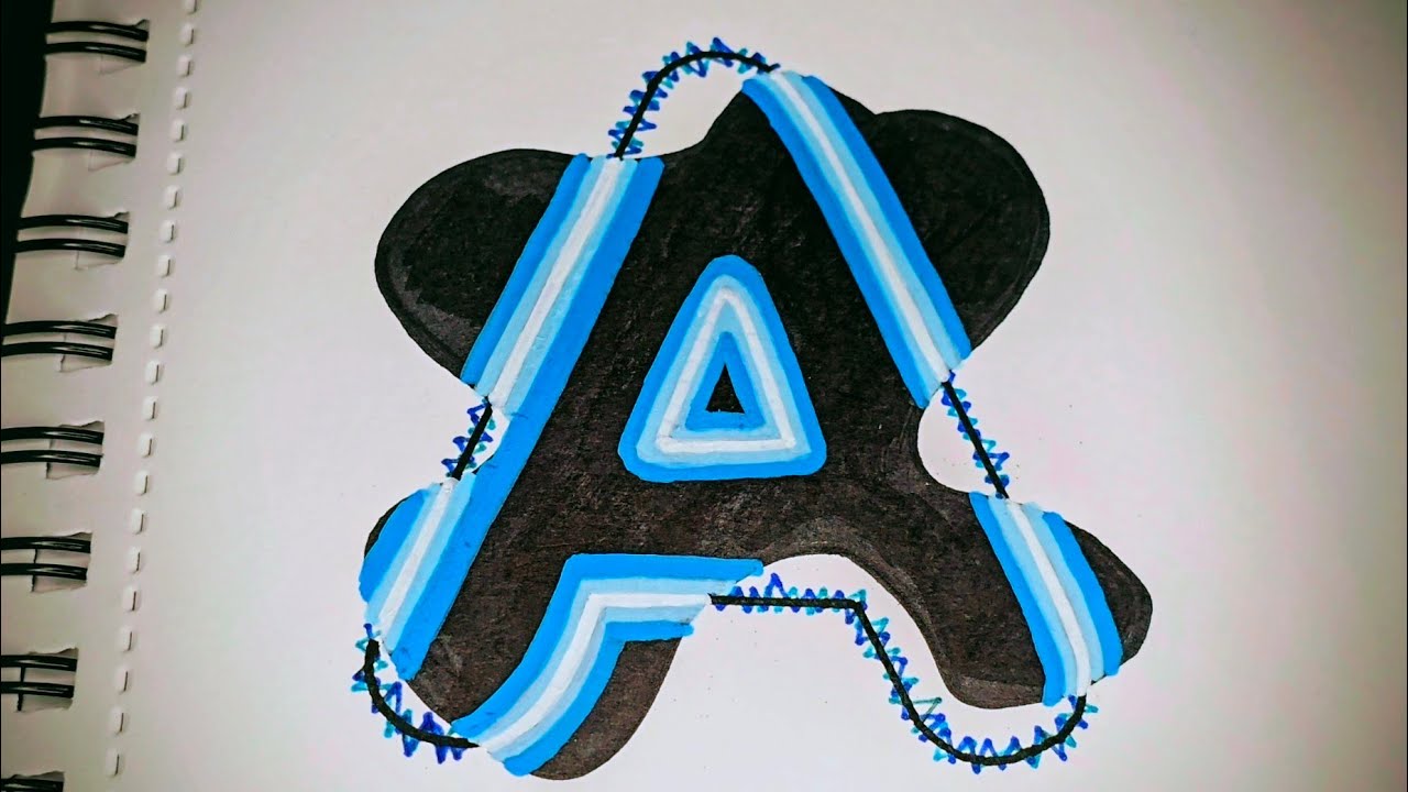How to Draw Graffiti Neon Effect Letters A Colouring 