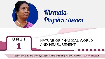 NATURE OF PHYSICAL WORLD AND MEASUREMENT | Class 11 | Physics | Vol 1 | Unit 1 | Tamilnadu | Part 1