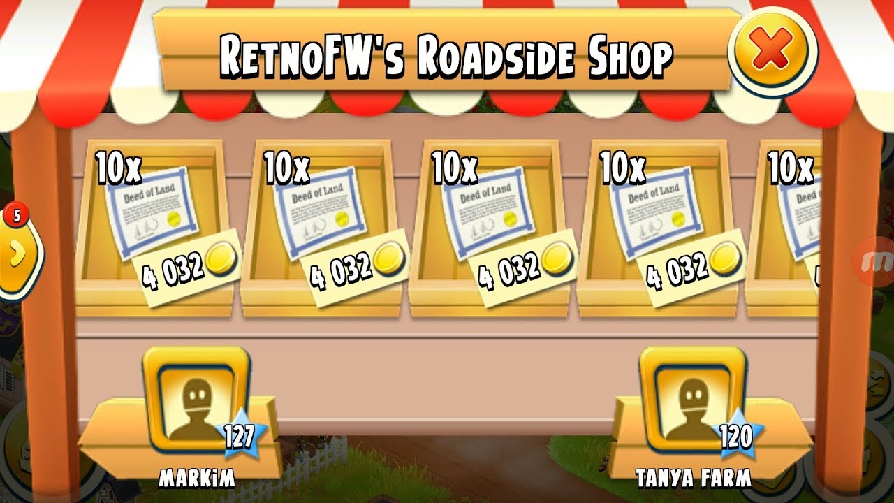 Selling 100 Land Deed Hay Day Game play YouTube