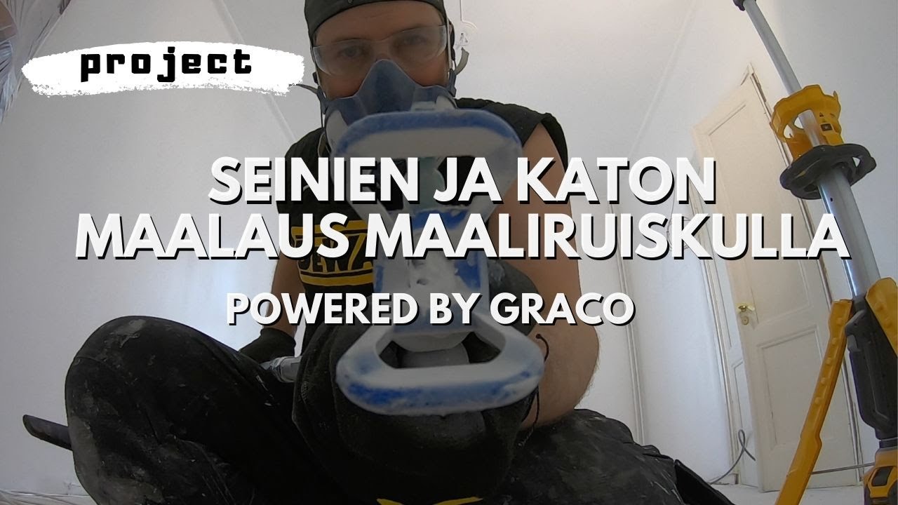 Seinien ja katon maalaus pykälää tehokkaammin Graco 190 PC -maaliruiskulla sekä Jetrollerilla.