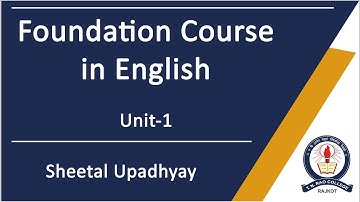B.Com Sem-5 Foundation Course in English Unit-1
