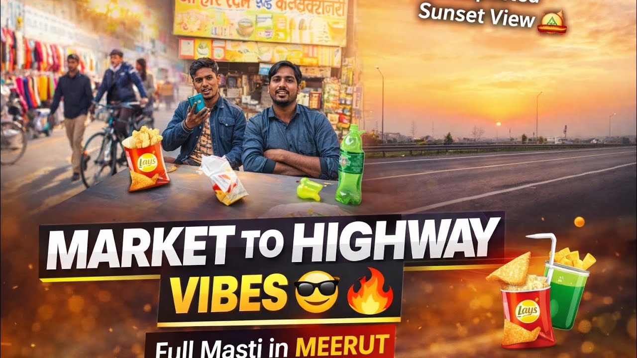 Market To Highway Vibes 😎🔥 | Full Masti in Meerut | Sunset View + Snacks Party