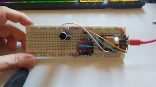 ESP32 simplex noise wave with sound sensor display on an oled screen