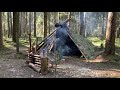 Make A Bushcraft Camp Chair Without Nails | Drills Levis - Axe - Bow Saw - Knife EDC - Rope - How To