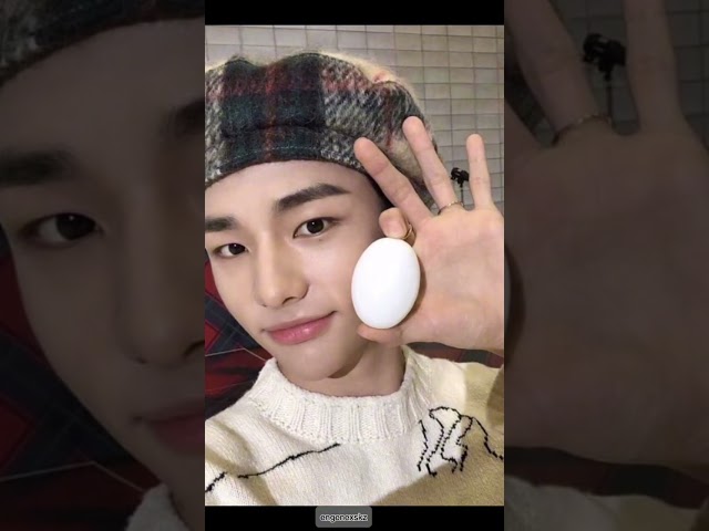 sorry for the cute jumpscare 👀🥚😂 #hyunjin #jeongin class=