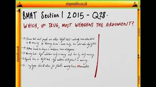 BMAT 2015 Section 1 - Q28 - Owls and Larks - Worked Solution