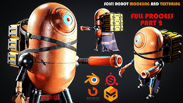 Scifi Robot Modeling And Texturing Part 2 #blender #marvelousdesigner #substancepainter #rizomuv