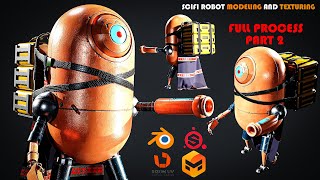 Scifi Robot Modeling And Texturing Part 2 #blender #marvelousdesigner #substancepainter #rizomuv