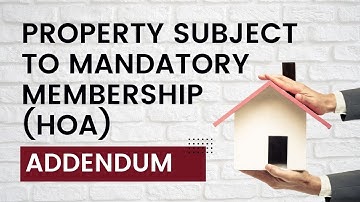 Addendum for Property Subject to Mandatory Membership in a Property Owners Association (TAR - 1922)