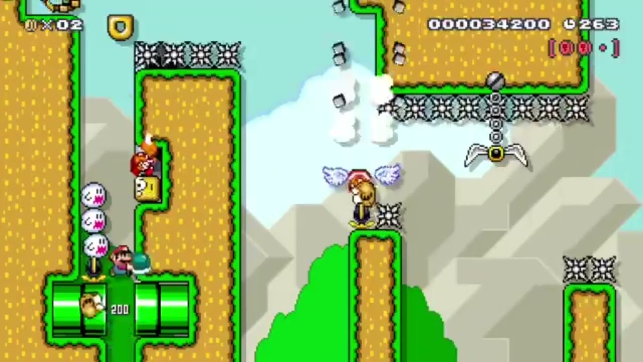 ［SMM2］  Kaizo Mario : Oyayubi Break by ふっくー