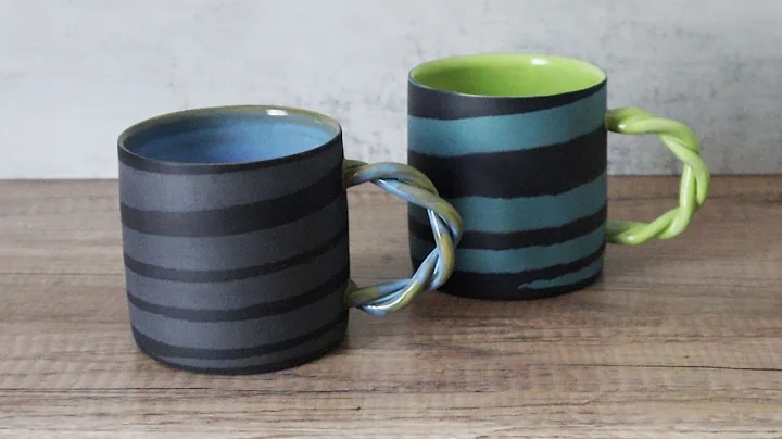 Making Neriage Mugs for Artful Home Part. 2 | Nerikomi Pottery Process | Saori M Stoneware