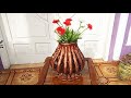 Cara Membuat Vas Bunga dari Barang Bekas || cement craft ideas flower Vase