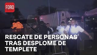 Rescatan personas tras desplome de templete en evento de Máynez en Nuevo León  En Una Hora