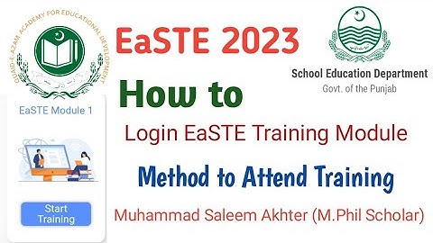 EaSTE Training||QAED Training||Login Method||How To Attend||PST  Teachers Training||School Teachers|