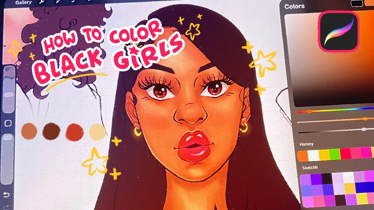 How to color black girls 🤎✨ How I render darker skin tones digitally in Procreate