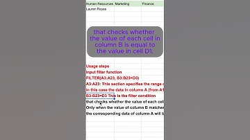 Excel： Filter data in a spreadsheet based on specified criteria ＃shorts