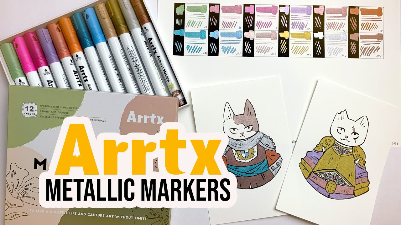 Arrtx Acrylic Marker Sets - New 12 Colors Metallic Set! - YouTube