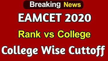 Eamcet 2020 College Wise Cuttoff and fee Details | eamcet 2020 results