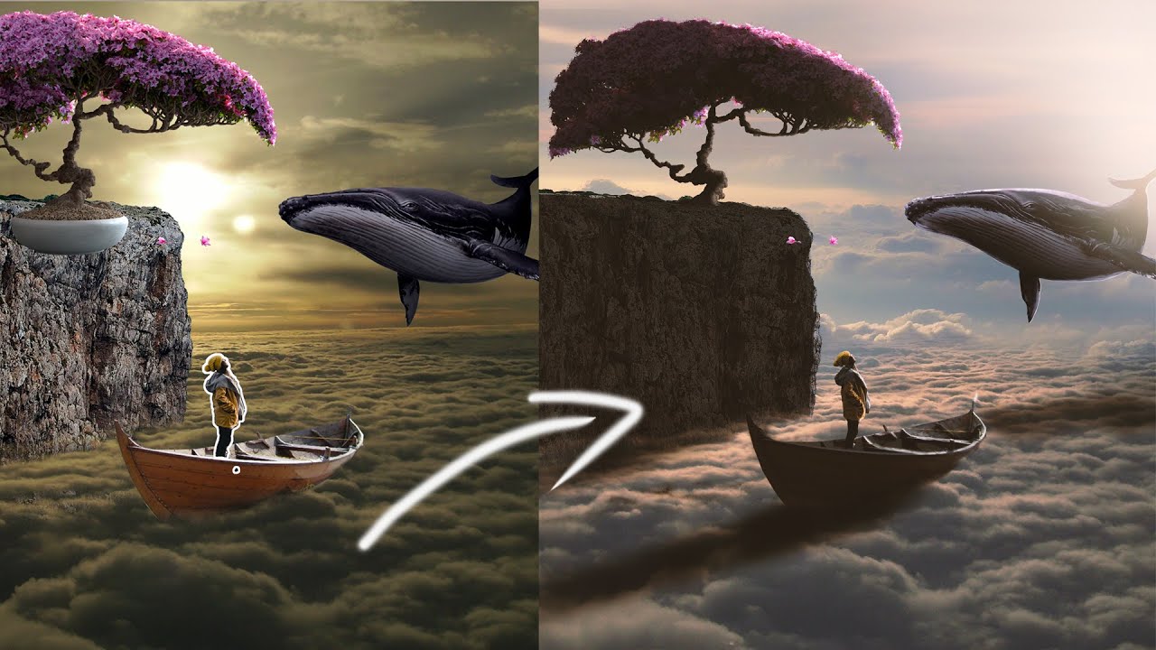 Manipulação de imagens completa no Photoshop - The whale jump