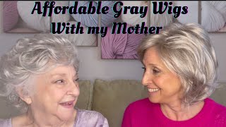 Affordable Wigs - Trying on 6 Gray Wigs from The Wig Company (Fun with my Mother)